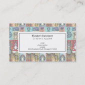 Cute Animal Collage Folk Art Design Visitekaartje (Achterkant)