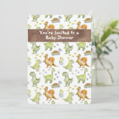 Cute Animal Dinasaur Schattig Baby Kaart (Staand voorkant)