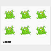 Cute Animal Drawing Ronde Sticker (Vel)