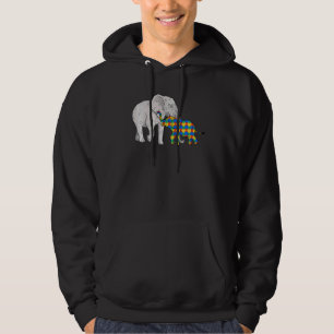Cute Animal Elephant mama Dad Autistic Child Autis Hoodie