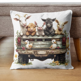 Cute Animal Farm On Pillow Kussen