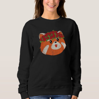 Cute Animal Flowers Zoo Animal  Roses Red Panda Trui