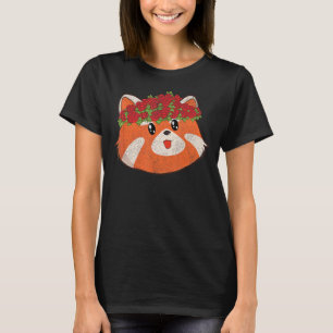 Cute Animal Flowers Zoo Animal Rozen Red Panda T-shirt