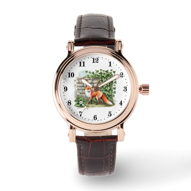Cute animal fox lovers  horloge (Voorkant)