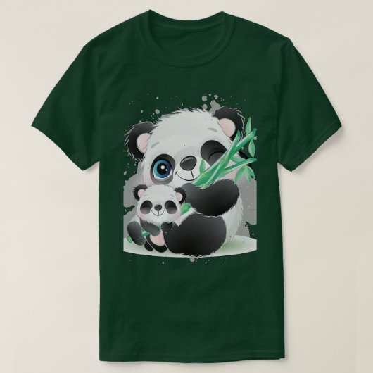 Cute Animal Friendly Panda 12 T-shirt (Design voorkant)