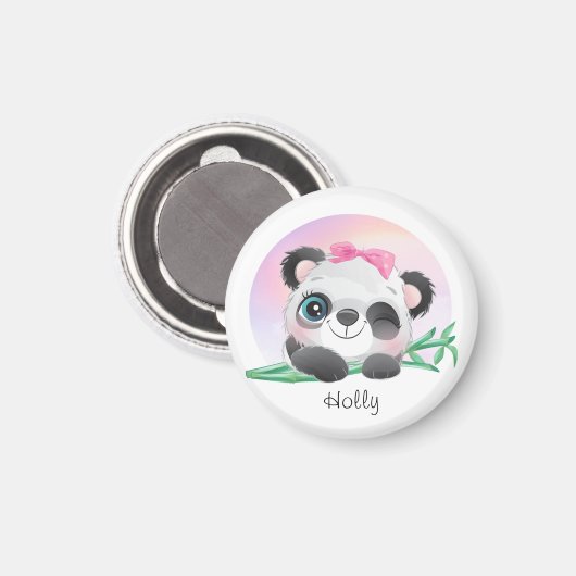 Cute Animal Friendly Panda Bamboo    Magneet (Voorkant / Achterkant)