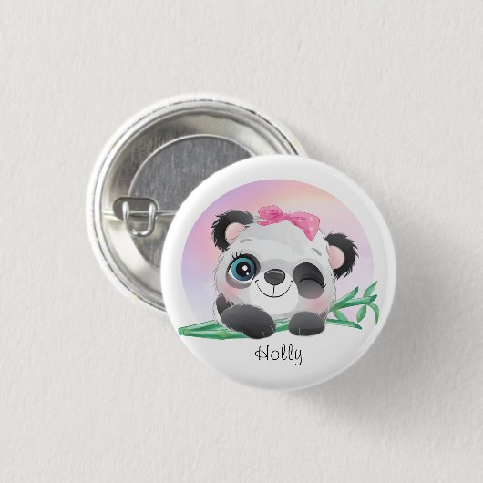 Cute Animal Friendly Panda Bamboo Ronde Button 3,2 Cm (Voorkant /achterkant)