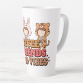 Cute Animal Friends Coffee Lovers Latte Mok (Rechterhoek)