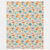 Cute Animal Friends Seamless Pattern – Playful Kid Fleece Deken (Voorkant)