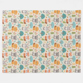 Cute Animal Friends Seamless Pattern – Playful Kid Fleece Deken (Voorkant (Horizontaal))