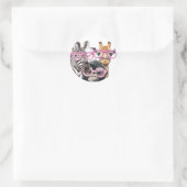 Cute Animal Friends Sticker – Zebra Giraffe Monkey (Tas)