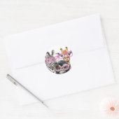 Cute Animal Friends Sticker – Zebra Giraffe Monkey (Envelop)