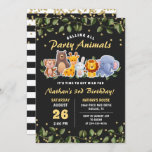 Cute Animal Friends Zoo Party Greenery Birthday Kaart<br><div class="desc">Cute Animal Friends Zoo Party Greenery Birthday Invitation</div>