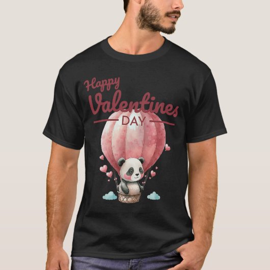 Cute Animal Heart Panda Happy Valentine Dag 2 T-shirt (Voorkant)