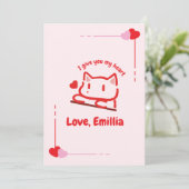 Cute Animal Heart Personalized Kaart (Staand voorkant)