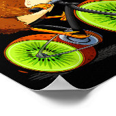 Cute Animal Kiwi Cycling New Zealand Poster (Hoek)