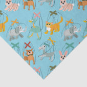 Cute Animal Marionette Puppets Puppeter Patroon Tissuepapier (Detail)