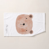 Cute animal monogram voor meisjes waterverf roze bad handdoek (Handdoek)