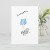 Cute Animal on A Bike With Blue Balloons Kaart (Staand voorkant)