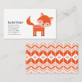 Cute Animal Oranje Fox Visitekaartjes (Voorkant / Achterkant)