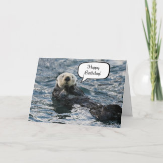 Cute Animal Otter Happy Birthday Kaart