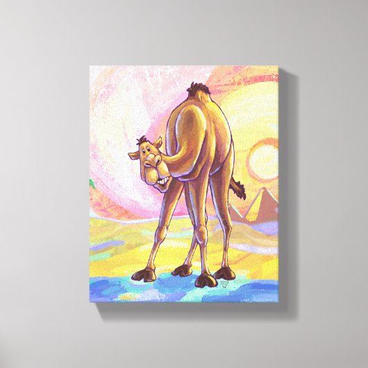 Cute Animal Parade Camel Art Canvas Afdruk (Voorkant)
