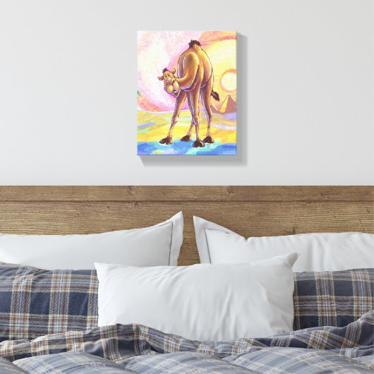 Cute Animal Parade Camel Art Canvas Afdruk (Insitu (Slaapkamer))