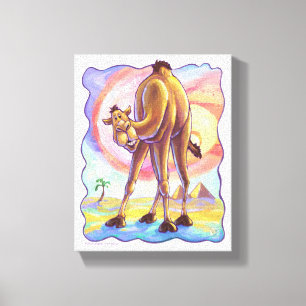 Cute Animal Parade Camel Art Canvas Afdruk
