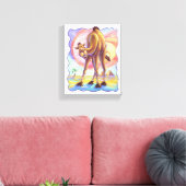 Cute Animal Parade Camel Art Canvas Afdruk (Insitu (Woonkamer))