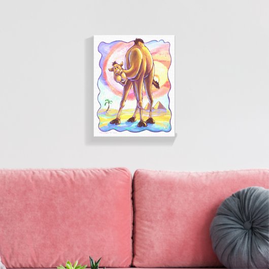 Cute Animal Parade Camel Art Canvas Afdruk (Insitu (Woonkamer))