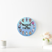 Cute Animal Parade Menagerie Clock Ronde Klok (Huis)