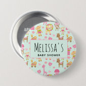 Cute Animal Pattern Baby shower Ronde Button 7,6 Cm (Voorkant /achterkant)