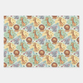 Cute animal pattern featuring lions, giraffes inpakpapier vel (Voorkant)