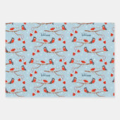 Cute Animal Pattern met de naam Blue Kerstmis Inpakpapier Vel (Voorkant 2)