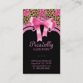 Cute Animal Pattern Visitekaartje Leopard Roos (Achterkant)