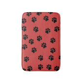 Cute Animal Paw Print Pattern Black Badmat (Voorkant Verticaal)