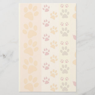 Cute Animal Paw Prints Pattern in Natural Colors Briefpapier
