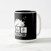 Cute Animal Periodic Table Funny Chemstry Cat Tweekleurige Koffiemok (Voorkant rechts)