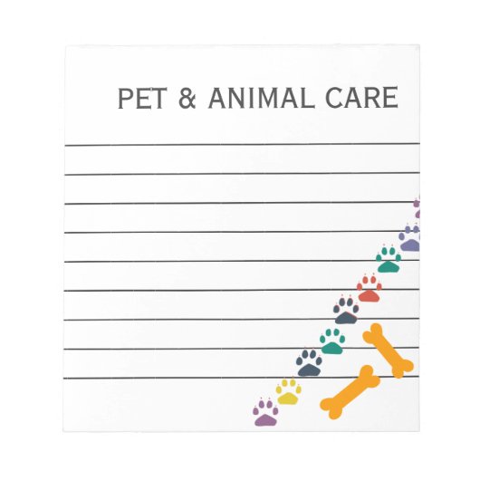 Cute Animal Pet Care Business Kantoor Notitieblok (Voorkant)