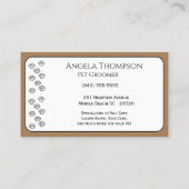 Cute Animal Pet Groomer Visitekaartje (Achterkant)