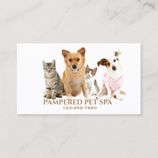 Cute Animal Pet Groomer Visitekaartje