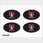 Cute Animal Pet Ma Hamster Ovale Sticker (Vel)
