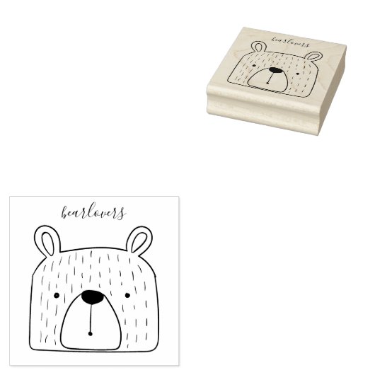 Cute Animal Plush Beer Rubberstempel (Gestempeld)