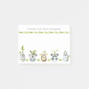 Cute Animal Pot Planten persoonlijke opmerking van Post-it® Notes