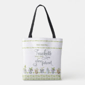 Cute Animal Potted Planten and Teacher Quote Tote Bag (Achterkant)