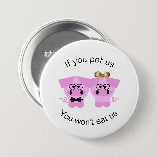 Cute Animal Rights Pin Button voor varkensovers (Voorkant /achterkant)