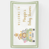 Cute Animal Safari Baby shower Welcome Spandoek (Verticaal)