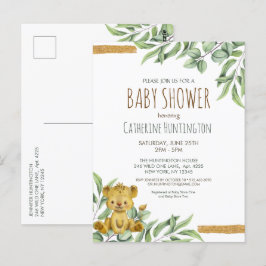 Cute Animal Safari Oerwoud Lion Baby shower Invita Briefkaart