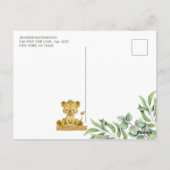 Cute Animal Safari Oerwoud Lion Baby shower Invita Briefkaart (Achterkant)
