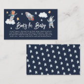 Cute Animal Space Baby shower Books for Baby Informatiekaartje (Voorkant / Achterkant)